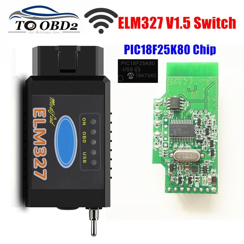 Obd2 Scanner Bluetooth Android - HS-CAN/MS-CAN ELM327 V1.5 Interruttore PIC18F25K80 Supporto