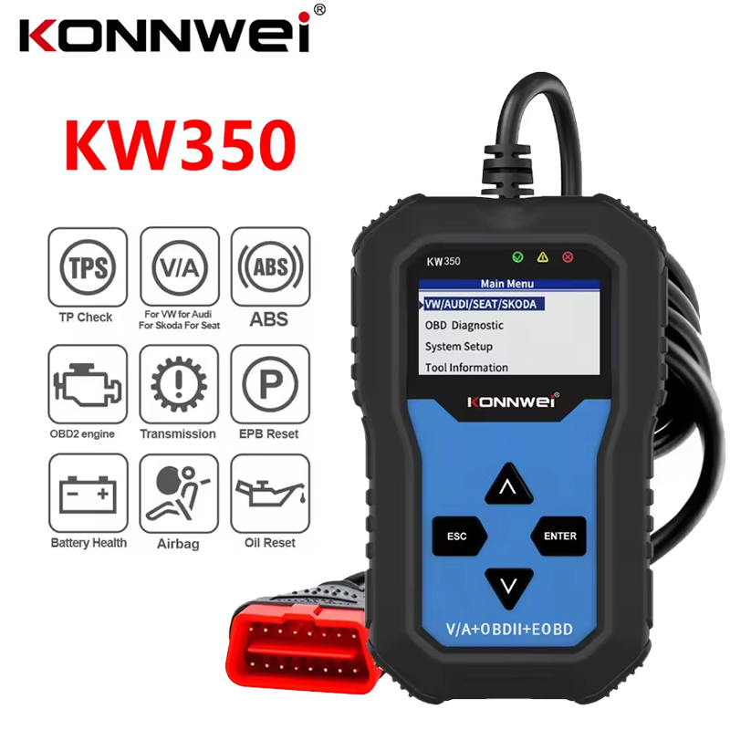 Obd2 Scanner Abs Srs Airbag Reset - Scanner OBD2 KONNWEI KW350, Strumento Diagnostico