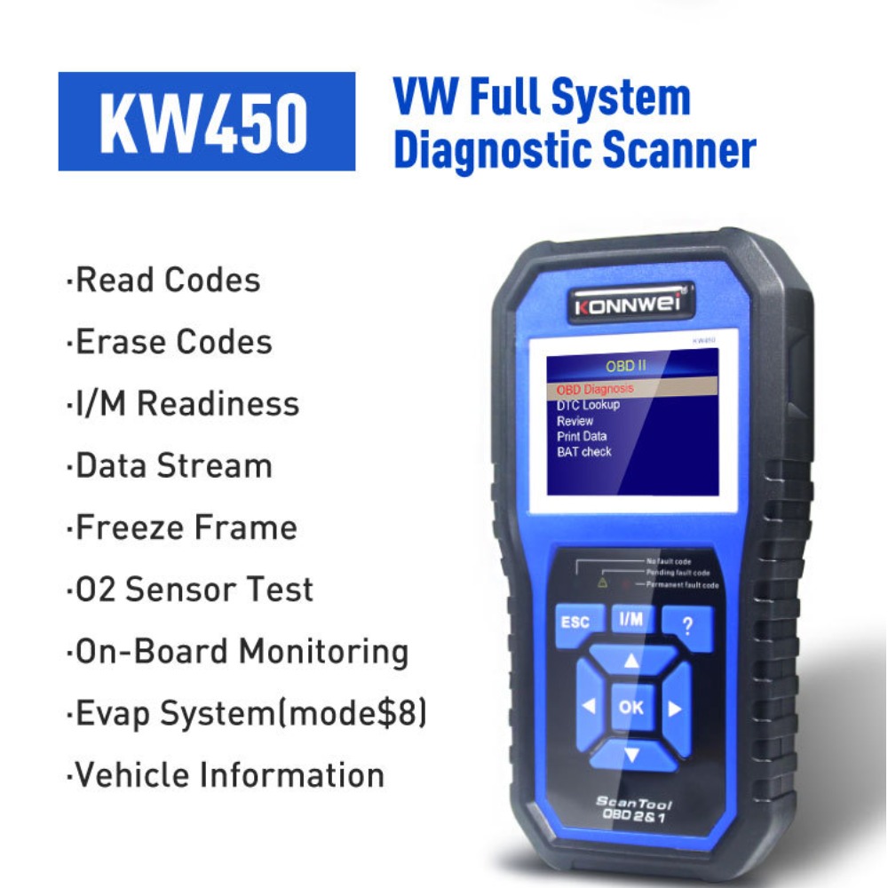 Obd2 Scanner Abs Srs Airbag Reset - KONNWEI KW450 Strumento Diagnostico OBD2 per
