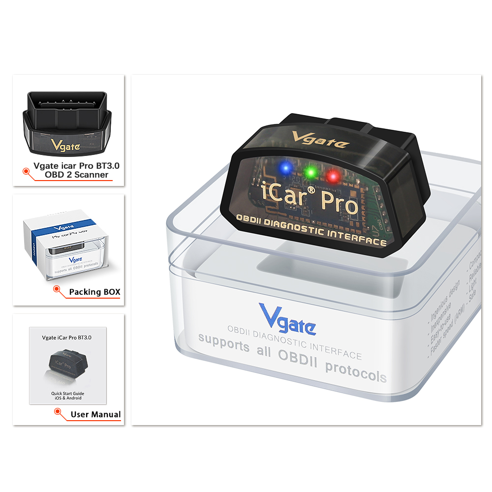 Obd2 Scanner Bluetooth Android - Vgate iCar Pro ELM327 V2.3, strumento