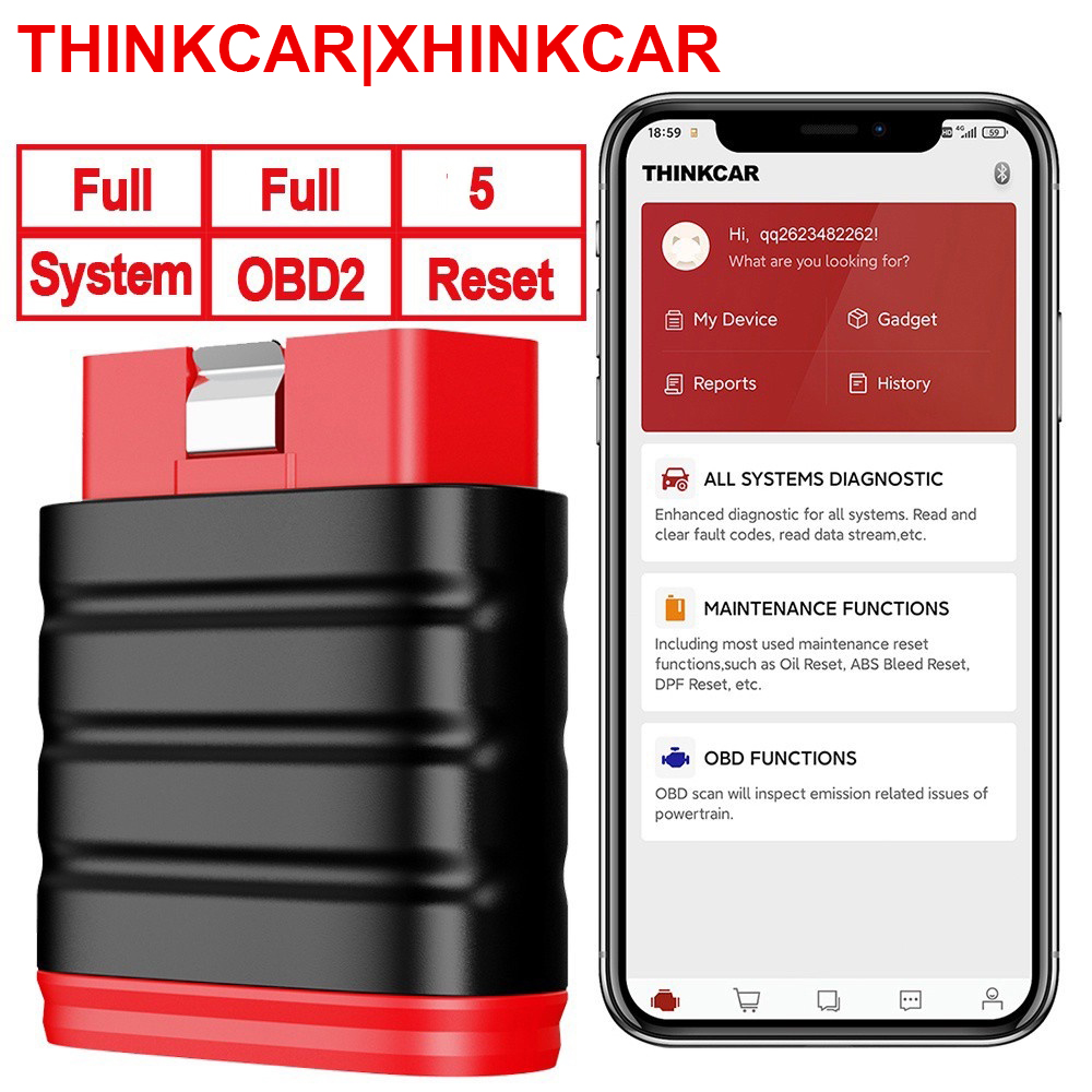 Thinkcar Thinkdiag 2 - Thinkcar Thinksafe OBD2 Scanner Bluetooth lettore