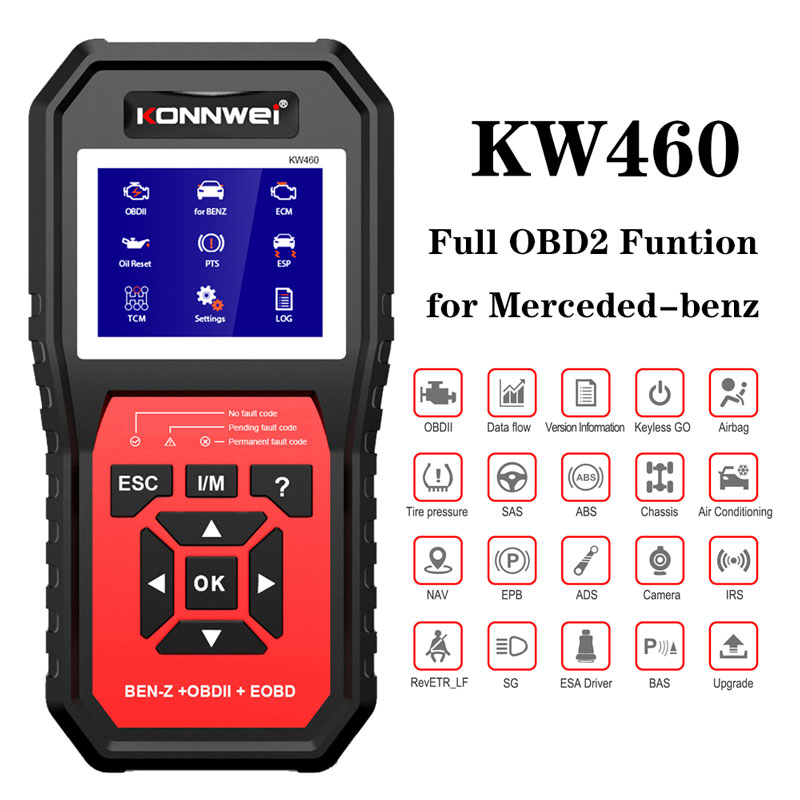 Obd2 Scanner Abs Srs Airbag Reset - Scanner OBD2 per auto KONNWEI KW460