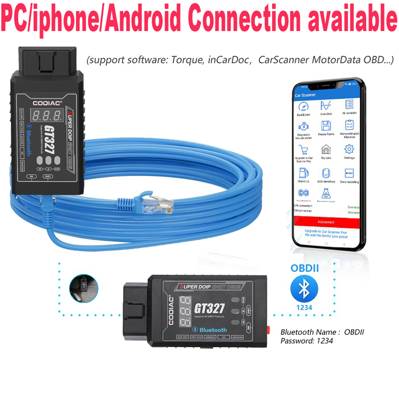 GODIAG GT327 DOIP ENET v1.5 EL - Obd2 Scanner Bluetooth Android recensione e prezzo