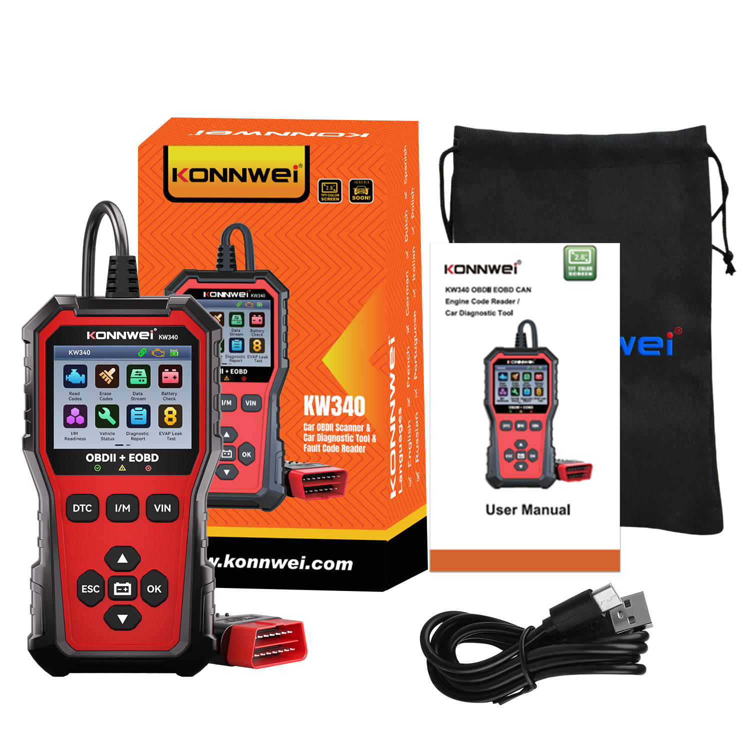 KONNWEI KW340 Scanner Diagnost - Car Diagnostic Tool Full System recensione e prezzo