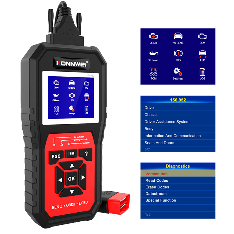 Scanner OBD2 KONNWEI KW460 per - Obd2 Scanner Abs Srs Airbag Reset recensione e prezzo