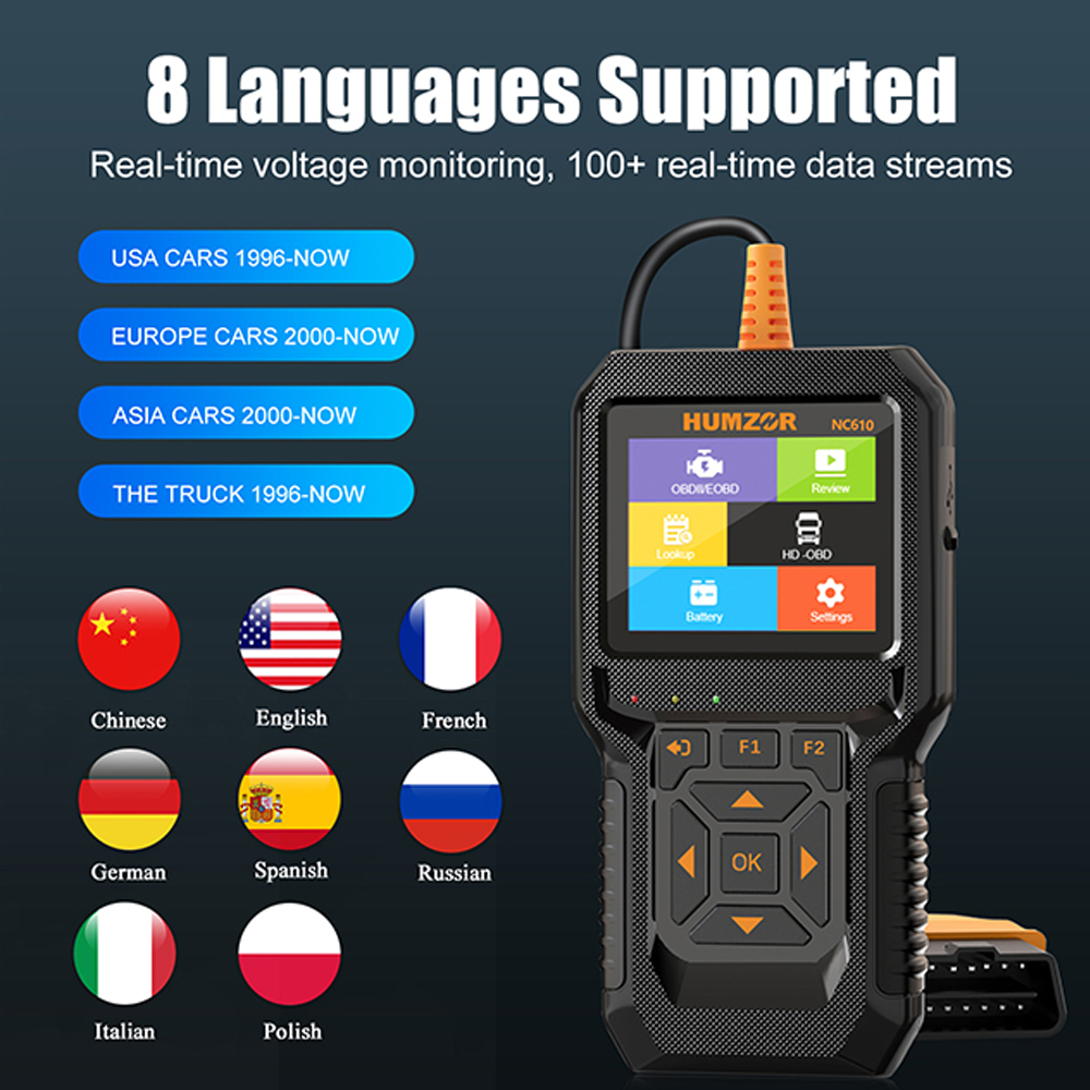 HUMZOR NC610 Scanner Diagnosti - Obd2 Scanner Heavy Duty Truck recensione e prezzo