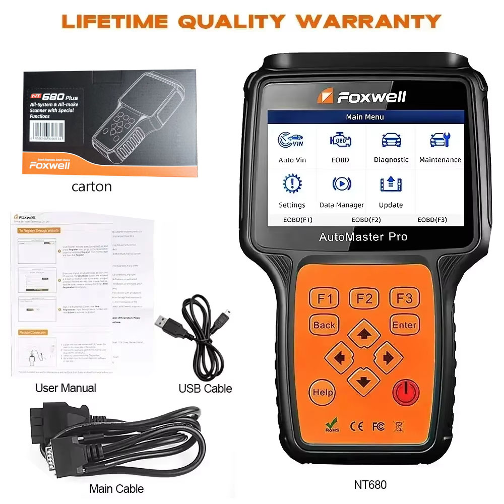Scanner OBD2 Foxwell NT680 Plu - Obd2 Scanner Mileage Correction recensione e prezzo