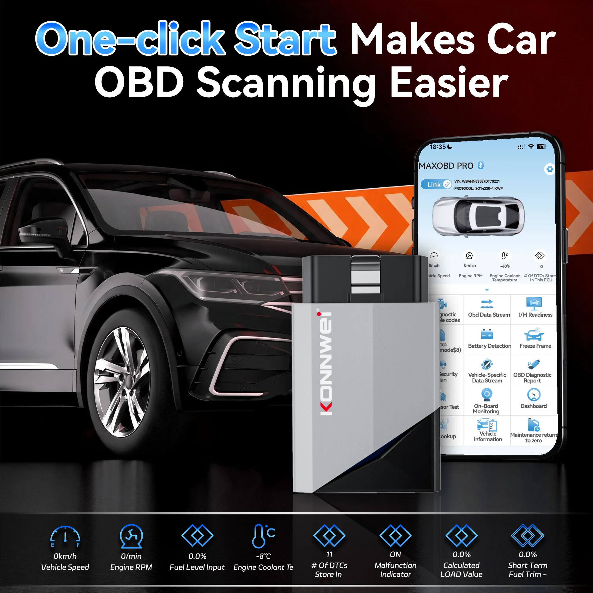 KONNWEI MAXOBD PRO Scanner Com - Obd2 Scanner Bluetooth Android recensione e prezzo
