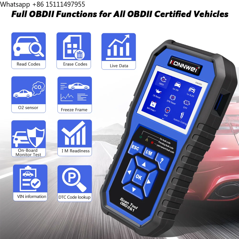Lettore di codici KONNWEI KW45 - Obd2 Scanner Abs Srs Airbag Reset recensione e prezzo