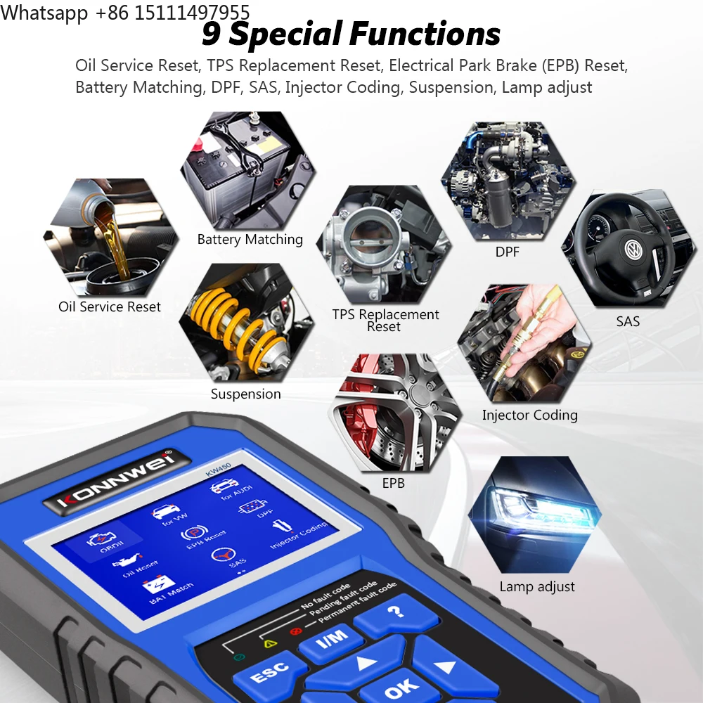 Lettore di codici KONNWEI KW45 - Obd2 Scanner Abs Srs Airbag Reset recensione e prezzo