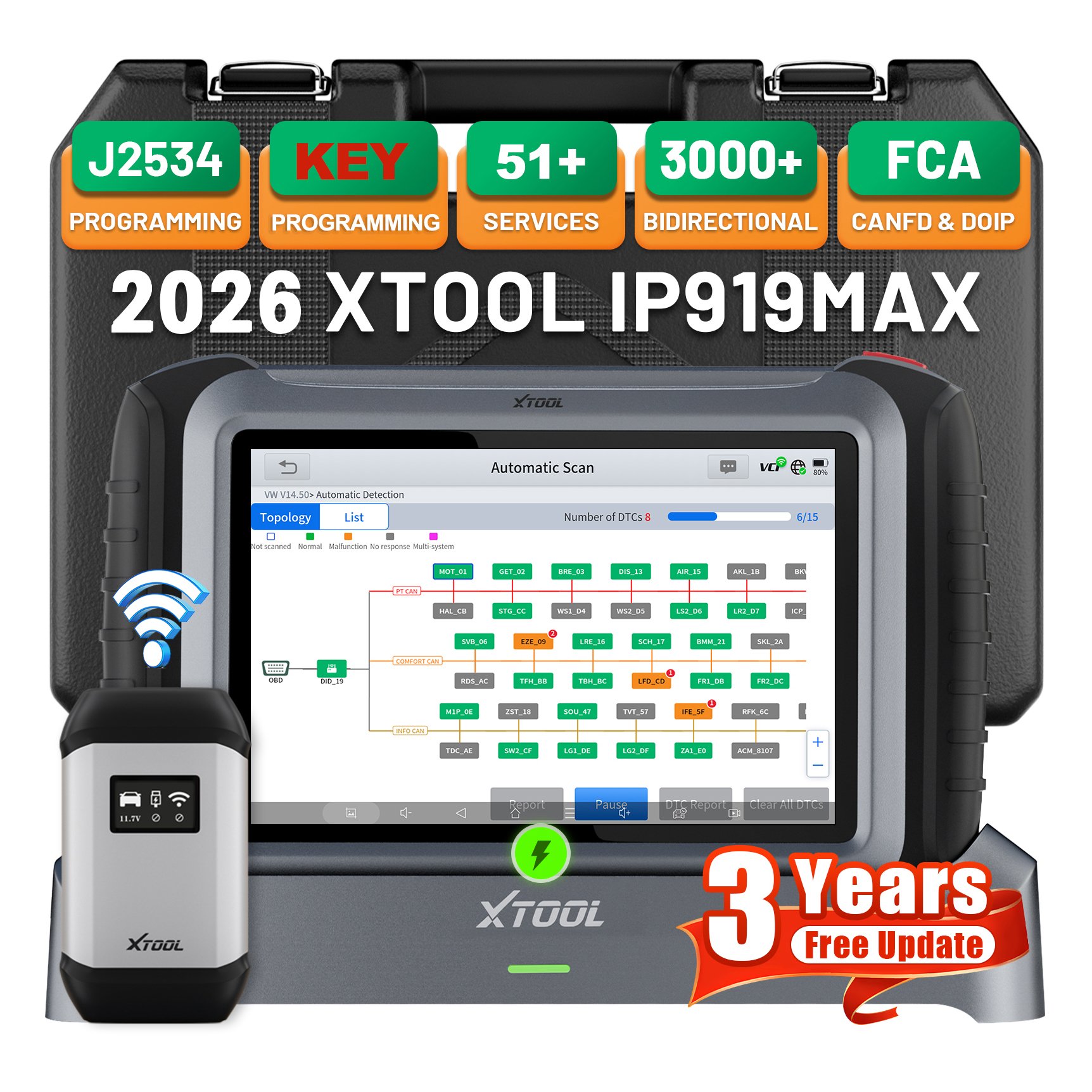 Magazzino UE XTOOL IP919MAX J2 - Car Diagnostic Tool Full System recensione e prezzo