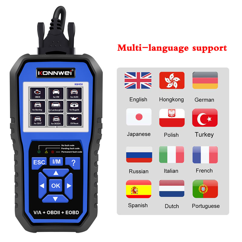 KONNWEI KW450 Strumenti diagno - Obd2 Scanner Mileage Correction recensione e prezzo