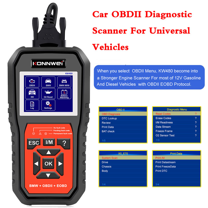 Scanner OBD2 KONNWEI KW480 per - Obd2 Scanner Abs Srs Airbag Reset recensione e prezzo