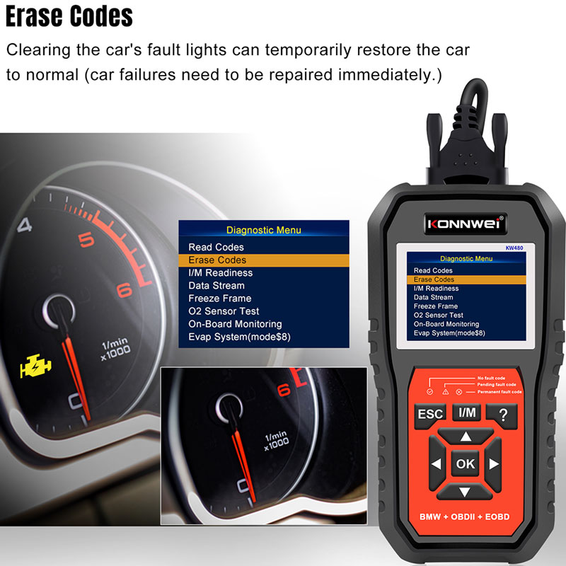 Scanner OBD2 KONNWEI KW480 per - Obd2 Scanner Abs Srs Airbag Reset recensione e prezzo