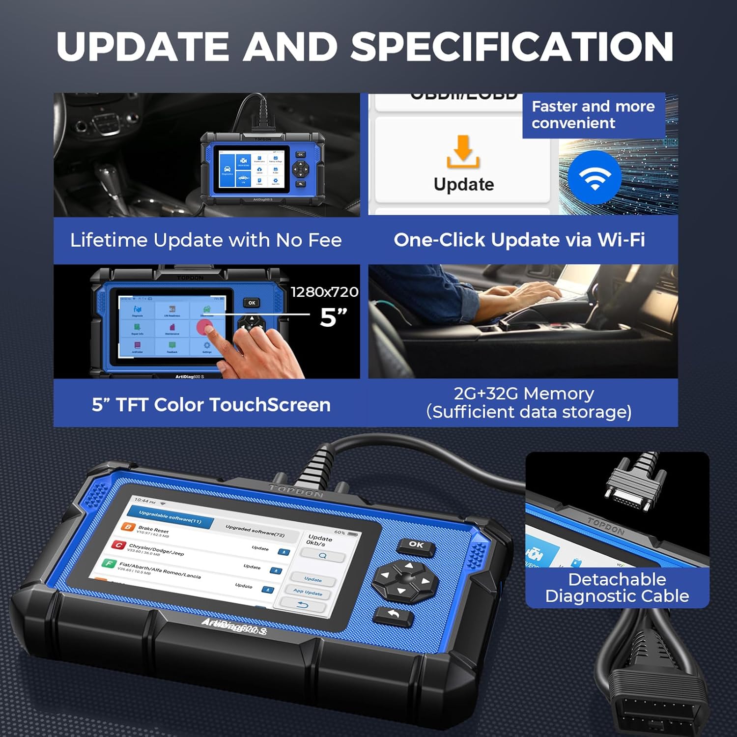 TOPDON ArtiDiag600S OBD2 Scann - Obd2 Scanner Mileage Correction recensione e prezzo