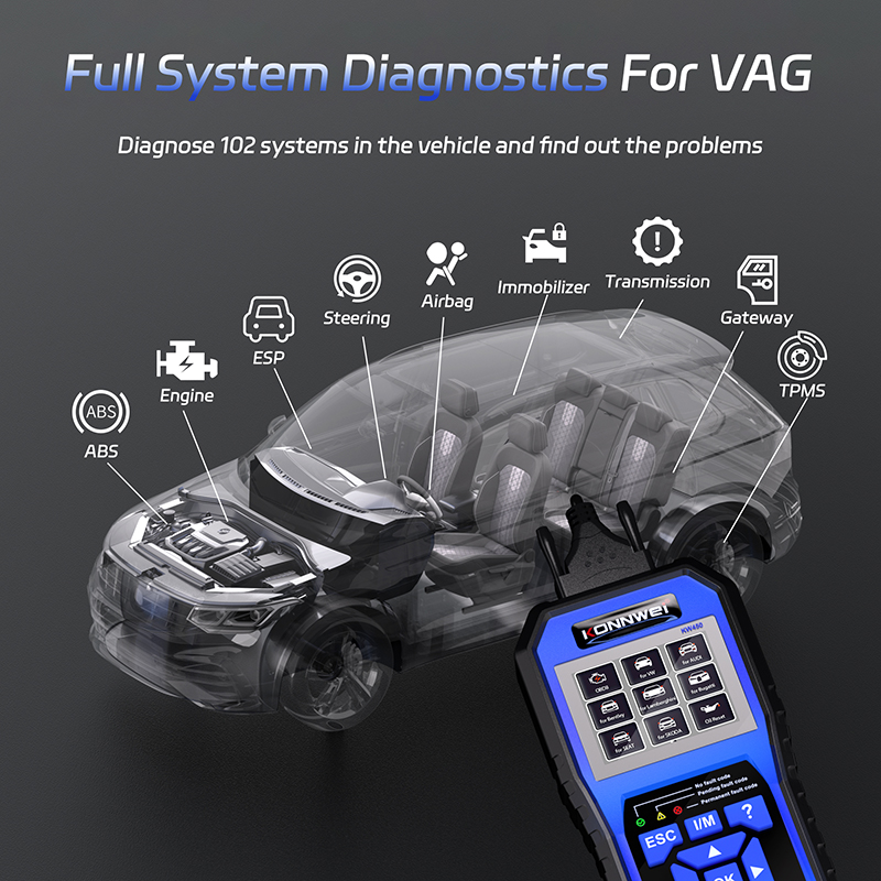 KONNWEI KW450 2026 - Strumento - Obd2 Scanner Abs Srs Airbag Reset recensione e prezzo
